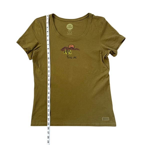 Life Is Good Women’s Olive Tune In Mountain Graphic T-Shirt - Medium - Picture 6 of 7